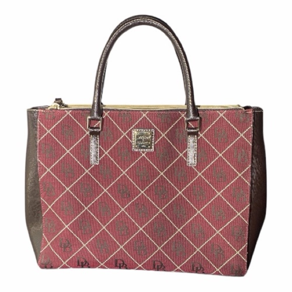 👜 Dooney & Bourke Tote Bag Burgundy Monogram – Authentic